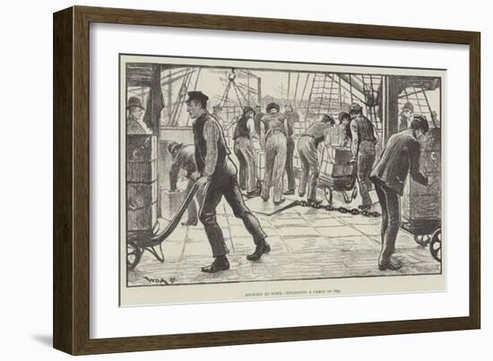 Dockers at Work, Unloading a Cargo of Tea-William Douglas Almond-Framed Giclee Print