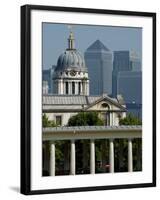 Docklands Skyline from Greenwich, London, England, United Kingdom, Europe-Charles Bowman-Framed Photographic Print