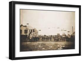 Docks At Nome Alaska With Ships-null-Framed Art Print