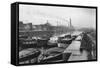 Docks at Weston Point-null-Framed Stretched Canvas