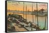 Docks, Baltimore, Maryland-null-Framed Stretched Canvas