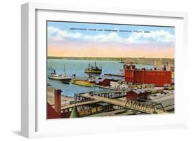 Docks, Duluth, Minnesota-null-Framed Art Print