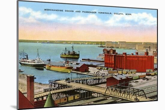 Docks, Duluth, Minnesota-null-Mounted Art Print
