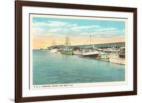 Docks, Key West, Florida-null-Framed Premium Giclee Print