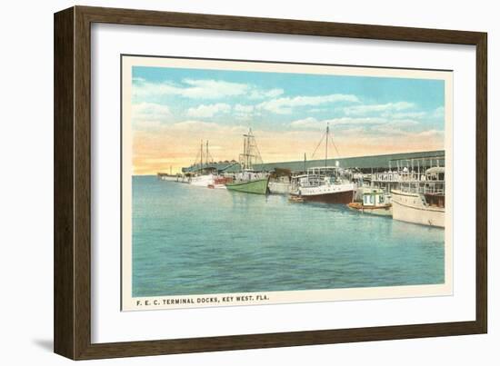 Docks, Key West, Florida-null-Framed Art Print