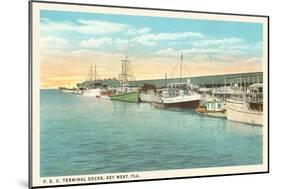 Docks, Key West, Florida-null-Mounted Art Print