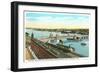 Docks on Pequonnock River, Bridgeport, Connecticut-null-Framed Art Print