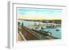 Docks on Pequonnock River, Bridgeport, Connecticut-null-Framed Art Print