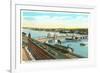 Docks on Pequonnock River, Bridgeport, Connecticut-null-Framed Art Print