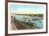 Docks on Pequonnock River, Bridgeport, Connecticut-null-Framed Art Print