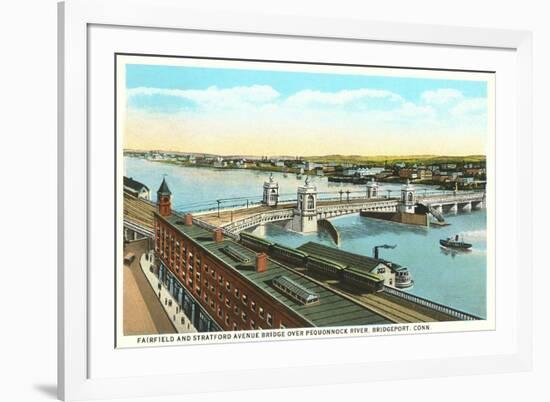 Docks on Pequonnock River, Bridgeport, Connecticut-null-Framed Premium Giclee Print