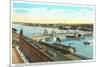 Docks on Pequonnock River, Bridgeport, Connecticut-null-Mounted Premium Giclee Print