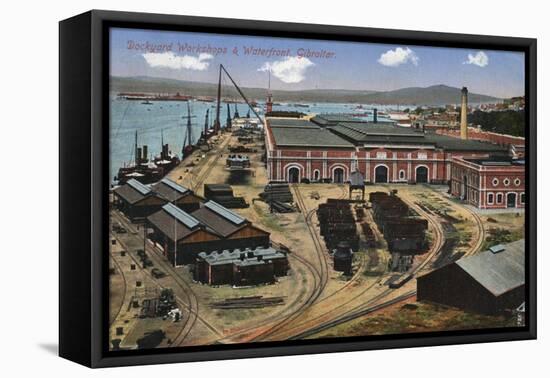 Dockyard Workshops and Waterfront, Gibraltar, 20th Century-null-Framed Stretched Canvas