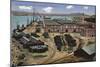 Dockyard Workshops and Waterfront, Gibraltar, 20th Century-null-Mounted Giclee Print