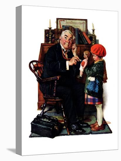 "Doctor and the Doll", March 9,1929-Norman Rockwell-Stretched Canvas