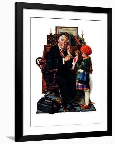 "Doctor and the Doll", March 9,1929-Norman Rockwell-Framed Premium Giclee Print