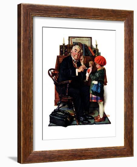 "Doctor and the Doll", March 9,1929-Norman Rockwell-Framed Giclee Print