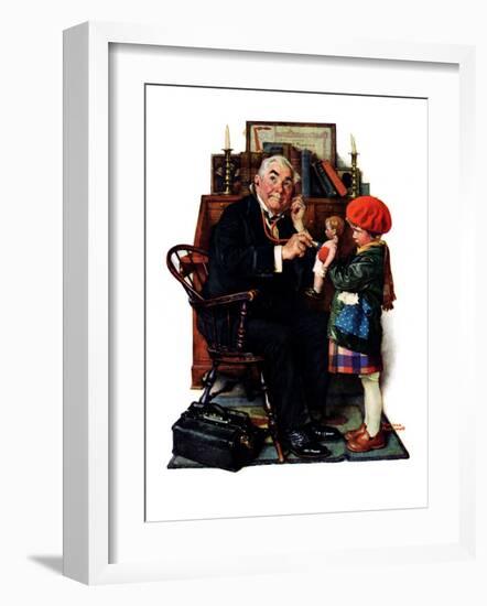 "Doctor and the Doll", March 9,1929-Norman Rockwell-Framed Giclee Print