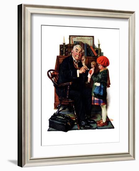 "Doctor and the Doll", March 9,1929-Norman Rockwell-Framed Giclee Print