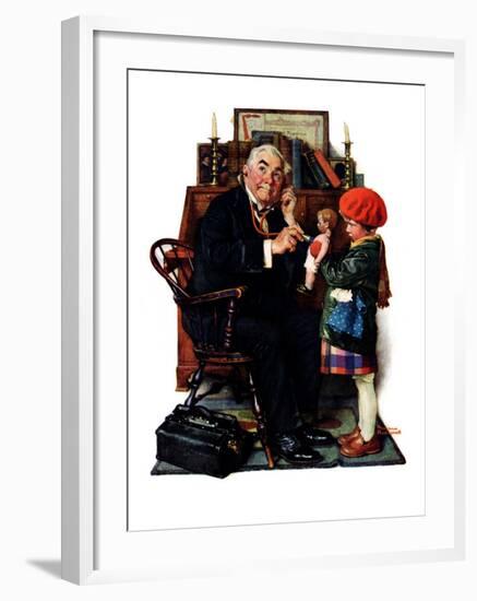 "Doctor and the Doll", March 9,1929-Norman Rockwell-Framed Giclee Print