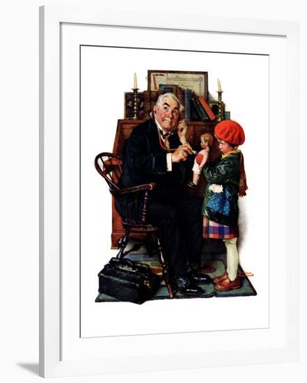 "Doctor and the Doll", March 9,1929-Norman Rockwell-Framed Giclee Print