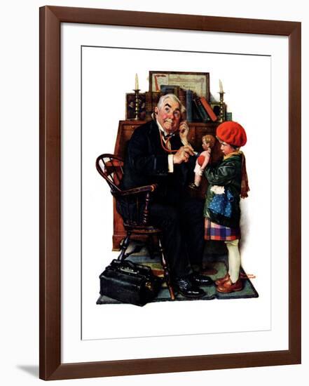 "Doctor and the Doll", March 9,1929-Norman Rockwell-Framed Giclee Print