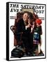 "Doctor and the Doll" Saturday Evening Post Cover, March 9,1929-Norman Rockwell-Framed Stretched Canvas