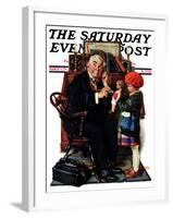 "Doctor and the Doll" Saturday Evening Post Cover, March 9,1929-Norman Rockwell-Framed Giclee Print