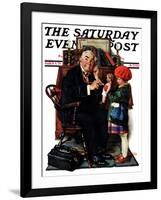 "Doctor and the Doll" Saturday Evening Post Cover, March 9,1929-Norman Rockwell-Framed Giclee Print