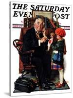 "Doctor and the Doll" Saturday Evening Post Cover, March 9,1929-Norman Rockwell-Stretched Canvas