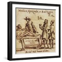 Doctor, Apothecary and Barber, 15th Century-null-Framed Giclee Print