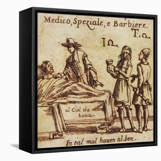Doctor, Apothecary and Barber, 15th Century-null-Framed Stretched Canvas