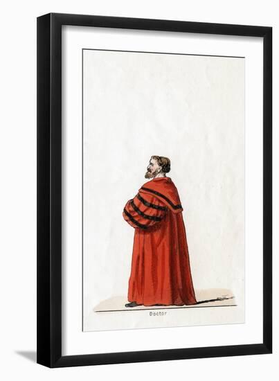 Doctor Butts, Costume Design for Shakespeare's Play, Henry VIII, 19th Century-null-Framed Giclee Print