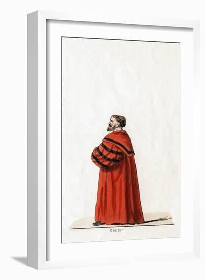 Doctor Butts, Costume Design for Shakespeare's Play, Henry VIII, 19th Century-null-Framed Giclee Print