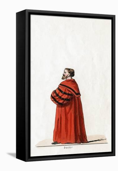 Doctor Butts, Costume Design for Shakespeare's Play, Henry VIII, 19th Century-null-Framed Stretched Canvas
