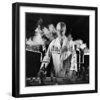 Doctor Evarts Graham Conducting Research on Cigarette Smoking and Lung Cancer, 1953-Fritz Goro-Framed Photographic Print