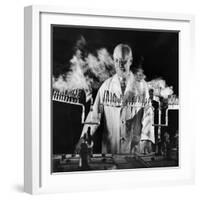 Doctor Evarts Graham Conducting Research on Cigarette Smoking and Lung Cancer, 1953-Fritz Goro-Framed Photographic Print