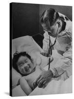Doctor Examining Giggling Patient Recovering from Cold-Hansel Mieth-Stretched Canvas