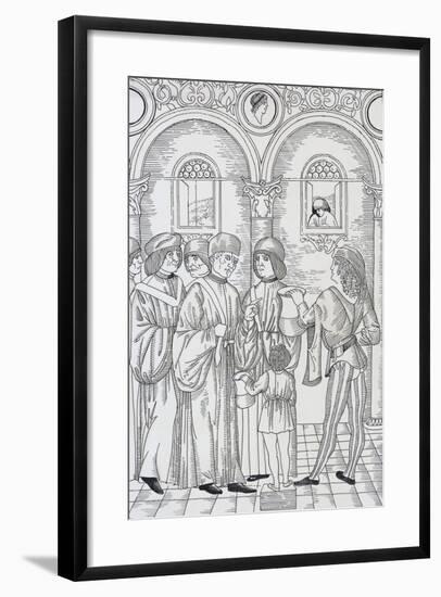 Doctor Examining Patients' Urine, Woodcut, 1512-null-Framed Giclee Print