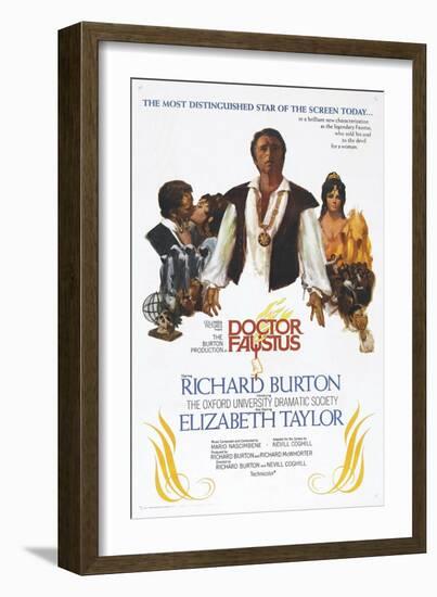 Doctor Faustus, US poster, Richard Burton, Elizabeth Taylor, 1967-null-Framed Art Print