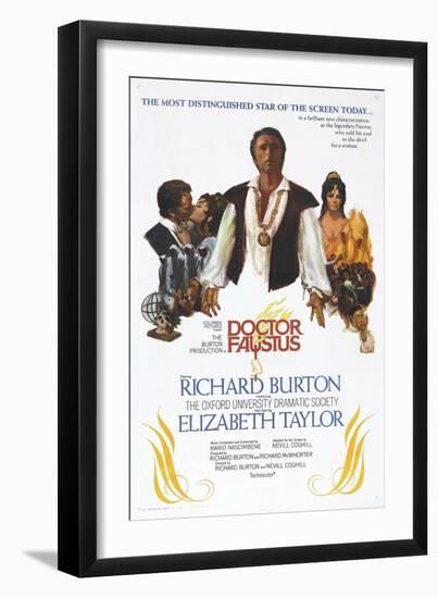 Doctor Faustus, US poster, Richard Burton, Elizabeth Taylor, 1967-null-Framed Art Print