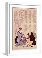 Doctor Feeling a Child's Pulse with Two Hands, According to the Rules of Sino-Japanese Sphygmology-Yoshitoyo-Framed Giclee Print