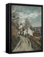 Doctor Gachet's House at Auvers-Paul Cézanne-Framed Stretched Canvas