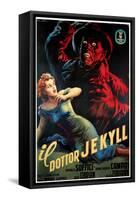 Doctor Jekyll (aka Il Dottor Jekyll), Anna Maria Campoy, Mario Soffici in Italian Poster Art, 1951-null-Framed Stretched Canvas