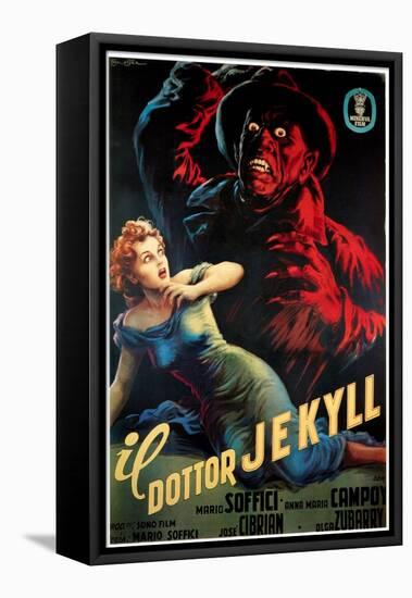 Doctor Jekyll (aka Il Dottor Jekyll), Anna Maria Campoy, Mario Soffici in Italian Poster Art, 1951-null-Framed Stretched Canvas