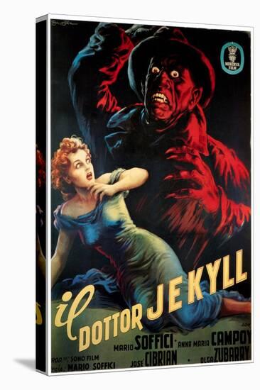 Doctor Jekyll (aka Il Dottor Jekyll), Anna Maria Campoy, Mario Soffici in Italian Poster Art, 1951-null-Stretched Canvas