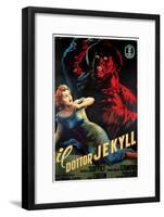 Doctor Jekyll (aka Il Dottor Jekyll), Anna Maria Campoy, Mario Soffici in Italian Poster Art, 1951-null-Framed Art Print