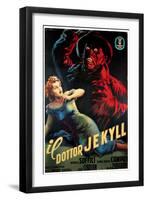 Doctor Jekyll (aka Il Dottor Jekyll), Anna Maria Campoy, Mario Soffici in Italian Poster Art, 1951-null-Framed Art Print