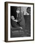 Doctor Making a House Call to an Ill Elderly Man, Listening to the Rhythm of His Heart-null-Framed Photographic Print