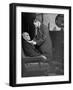 Doctor Making a House Call to an Ill Elderly Man, Listening to the Rhythm of His Heart-null-Framed Photographic Print